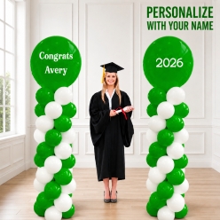 Grad Green 2026 PERSONALIZED Airfill Double Balloon Column